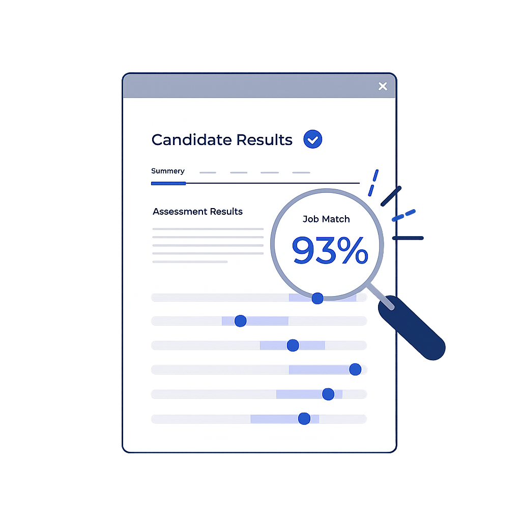 Candidate results dashboard with job match score